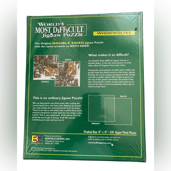 World’s Most Difficult Double Sided Puzzle “Wherewolves” Fox and Wolves Puzzle - Picture 2 of 11